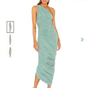Norma Kamali One-Shoulder Mint Dress